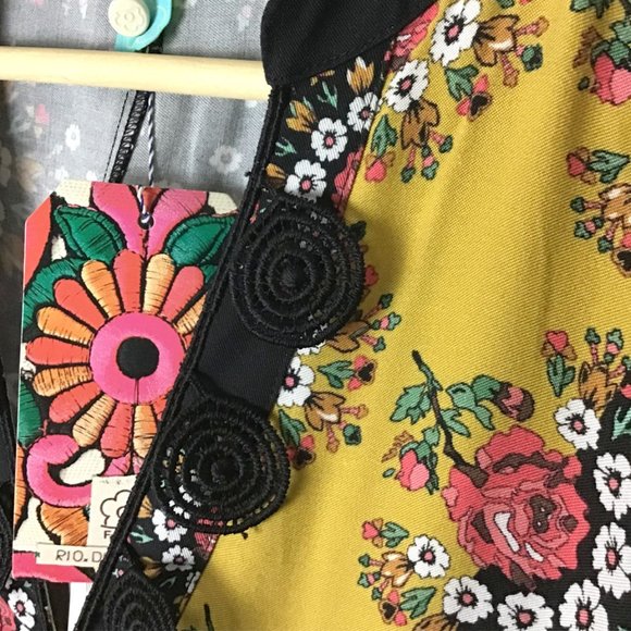 Farm Rio X Anthropologie Floral Blocked Long Sleeve Maxi Dress - Picture 4 of 16